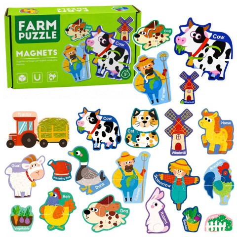 Puzzle Magnetyczne Zwierzęta Domowe Farma Magnesy Na Lodówkę Tablice 30 el.