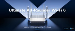 ROUTER WR3000P Wi-Fi 6 2.4 GHz, 5 GHz 574 Mb/s + 2402 Mb/s CUDY