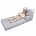 Rozkładany Fotel Sofa Leżanka Koala 2W1 Dla Dzieci Miękki Pluszowy Szary