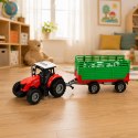 Traktor z Przyczepą Do Transportu Zwierząt Figurki Krów Światła Dźwięki 4 el.