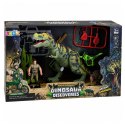 Zestaw Dinozaur T-Rex Ruchomy Myśliwy Motor Figurki Akcesoria Dźwięki