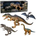 Zestaw Dinozaury Ruchome T-Rex Spinozaur Pteranodon Brachiozaur Dźwięki