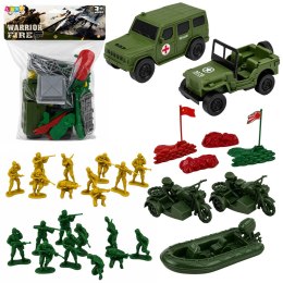 Zestaw Militarny Żołnierzyki Pojazdy Baza Wojskowa Wieża Figurki 46 el.