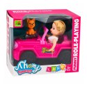 Zestaw Mini Laleczka w Samochodzie Terenowym Kabriolet Figurka Pieska