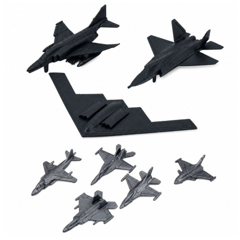 Zestaw Wojskowy Militarny Żołnierzyki Pojazdy Statki Myśliwce Baza 54 el.