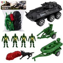 Zestaw Wojskowy Militarny Żołnierzyki Transporter Opancerzony 14 el.