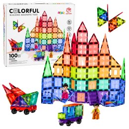 Klocki Magnetyczne Konstrukcyjne Panele 3D Kreatywne STEM Kolorowe 100 el.