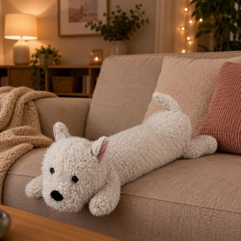 Pluszowy Pies West Highland Przytulanka Maskotka Biały 60 cm