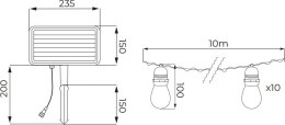 SOLARNA GIRLANDA OGRODOWA LED BEMKO SOLBEE 10SZT 10M IP65 C83-SOB-003BL-3K