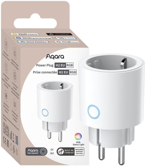 Aqara Power Plug H2 EU RGB | Inteligentne gniazdko | 16A, Thread/Zigbee, Apple Home