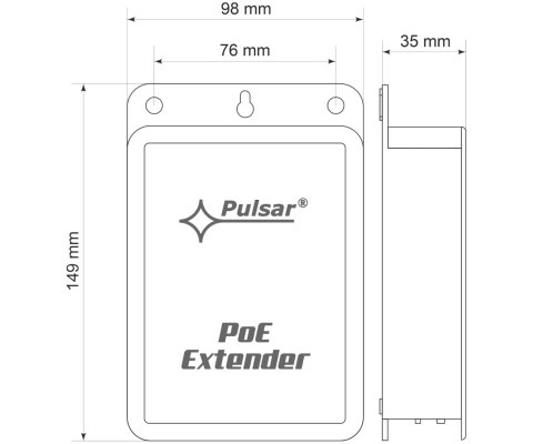 EXTENDER ETHERNET+PoE EXT-POE4-OTD PULSAR