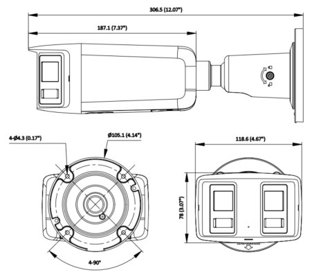 KAMERA IP DS-2CD2T87G3P-LIS2UY/SL(180°) PANORAMICZNA - 8 2 2.8 mm Hikvision