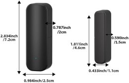 Czujnik magnetyczny otwarcia Drzwi Okna Kontaktron Czarny Wi-Fi TUYA