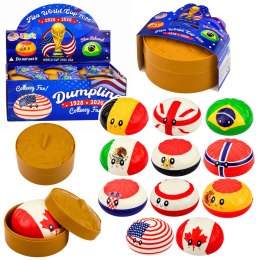 Gniotek Pierożek Dumpling Pieróg z Flagami Pachnący Piankowy Pudełko 8.5 cm