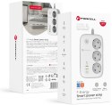 Listwa sieciowa Forcell F-Energy 3x schuko, USB-C 30W, 3x USB-A QC3.0 PD WiFi Tuya 2500W 10A