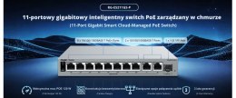 SWITCH POE RG-ES211GS-P 8-PORTOWY + 2X UPLINK + 1X SFP REYEE