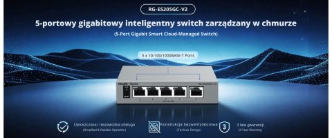 SWITCH RG-ES205GC-V2 5-PORTOWY REYEE