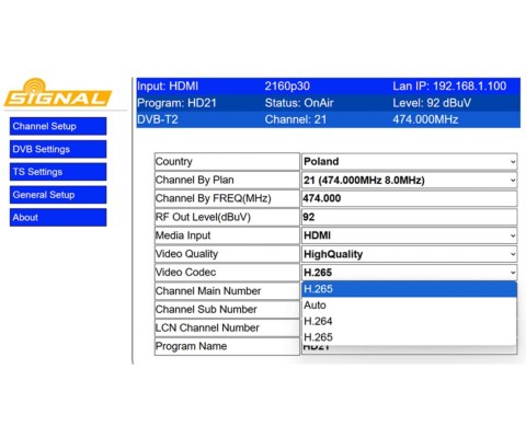 MODULATOR DVB-T/T2/C SIGNAL-4K/HDMI SIGNAL