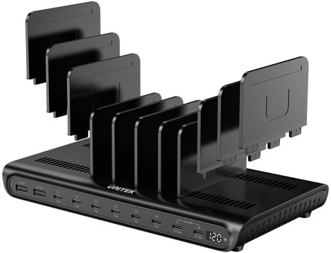 Unitek 10-portowa stacja ładowania 2 x USB-A 15W, 8 x USB-C PD 65W, 120W