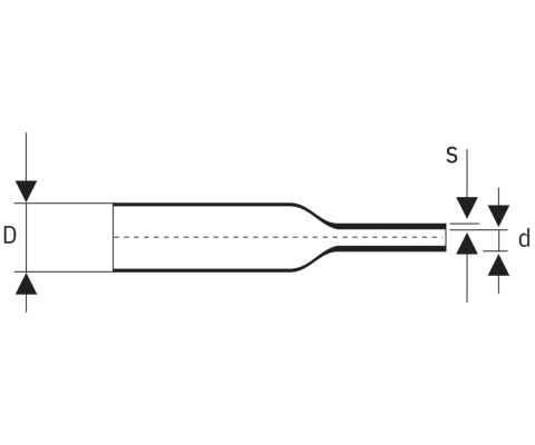 RURKA TERMOKURCZLIWA RTS-1.6/0.8/BR 1 m BRĄZOWY
