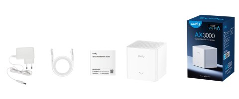 DOMOWY SYSTEM WI-FI MESH M3000S(1-PACK) Wi-Fi 6 2.4 GHz, 5 GHz 574 Mb/s + 2402 Mb/s CUDY