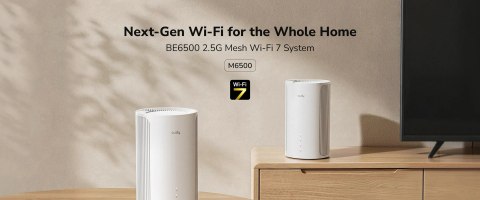 DOMOWY SYSTEM WI-FI MESH M6500(2-PACK) Wi-Fi 7 2.4 GHz, 5 GHz 688 Mb/s + 5765 Mb/s CUDY