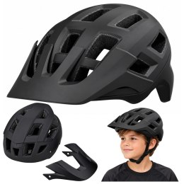 Kask Rowerowy MTB Regulowany Z Odpinanym Daszkiem Uniwersalny Czarny