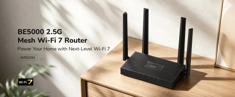ROUTER WR5000 Wi-Fi 7 2.4 GHz, 5 GHz 688 Mb/s + 4324 Mb/s CUDY