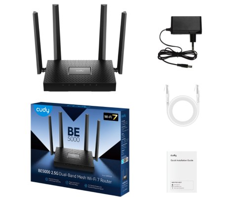 ROUTER WR5000 Wi-Fi 7 2.4 GHz, 5 GHz 688 Mb/s + 4324 Mb/s CUDY