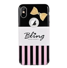 Etui X-FITTED metal Bownknot IPHONE X STRIP BLING SECRET P8JST