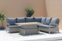 Zestaw mebli ogrodowych Royal Comfort techorattan szary + Duży Narożnik + Regulowany Stół + 13 Poduszek
