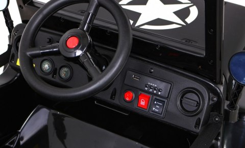 Autko Wojskowe Retro dla dzieci Czarny + Napęd 4x4