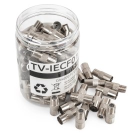 Gniazdo F / Wtyk TV Spacetronik - opakowanie 100 szt.